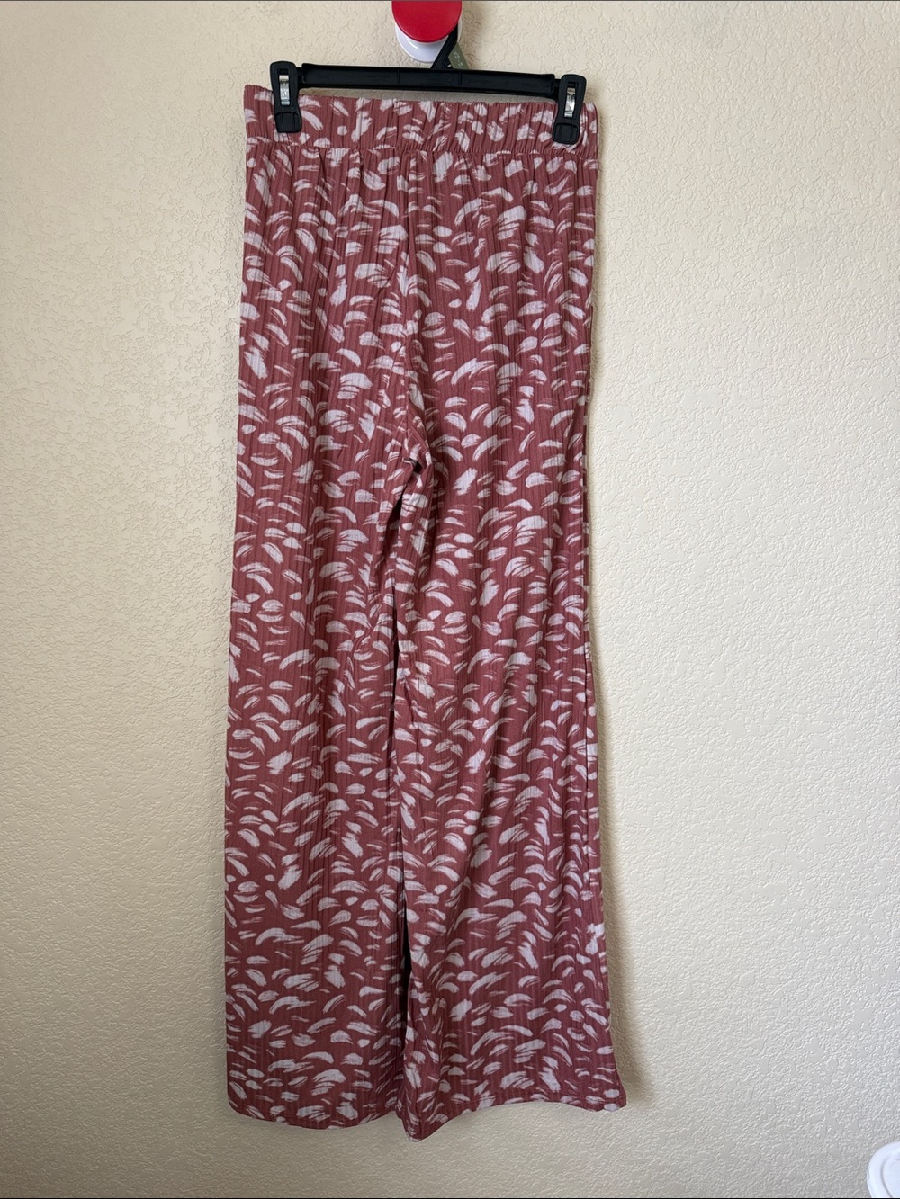 Entro Dusty Rose Wide Leg Palazzo Pants Size Medium Boho Lounge Pull-On